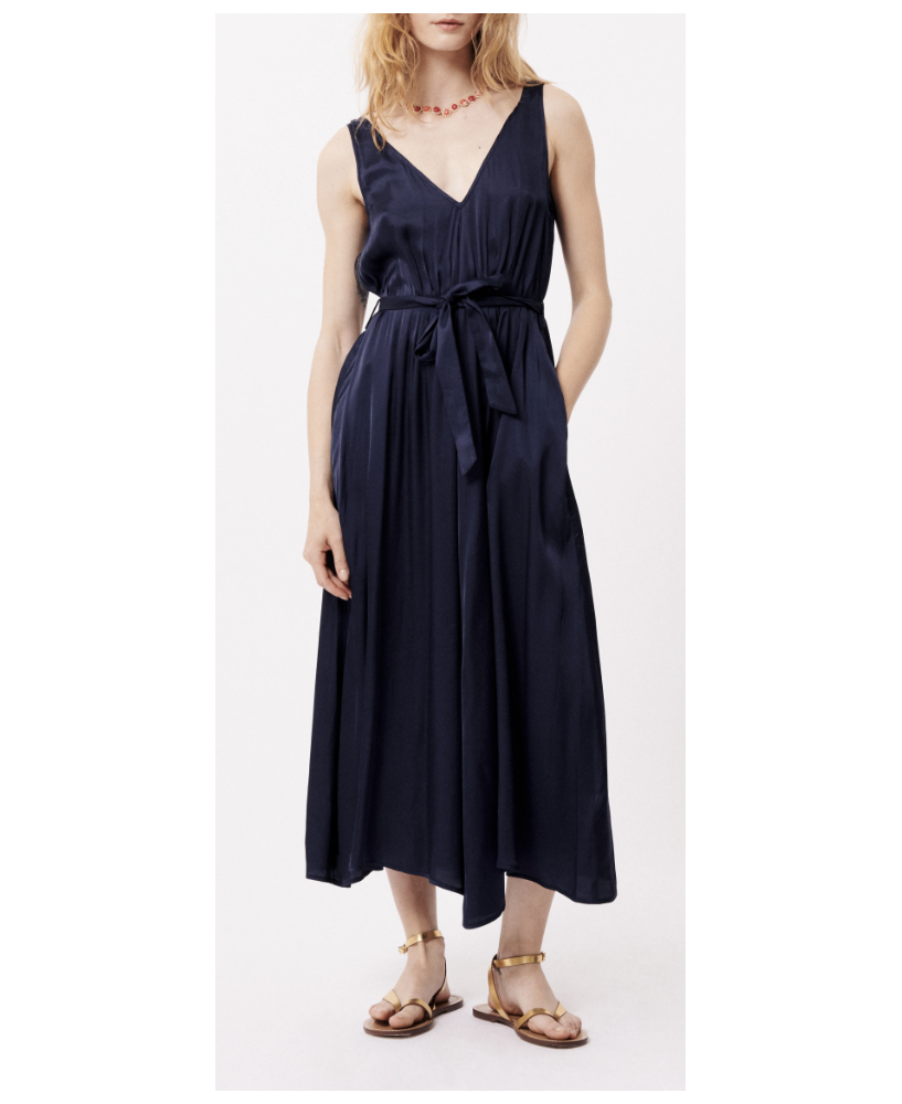 Robe Achouak coloris Marine de la marque FRNCH #dresscode#mode#colmar boutique de créateurs