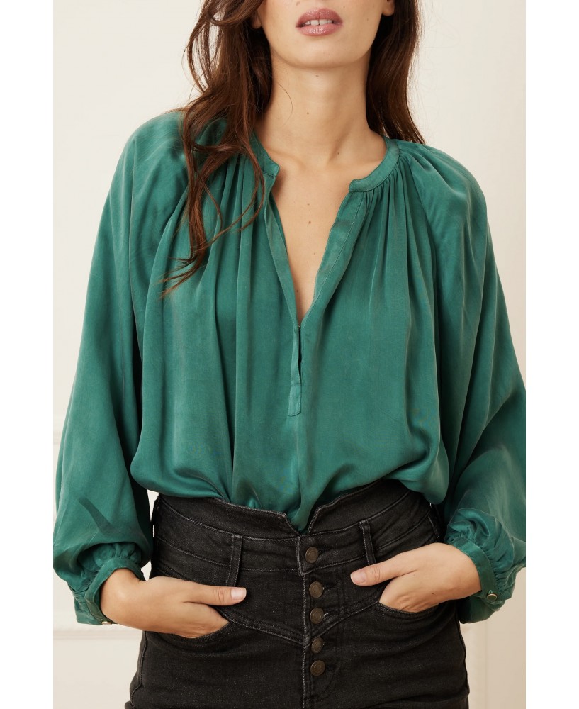 Blouse Blagueuse (Vert) de LA PETITE FRANCAISE chez Dress Code Shop à Colmar, Alsace, France