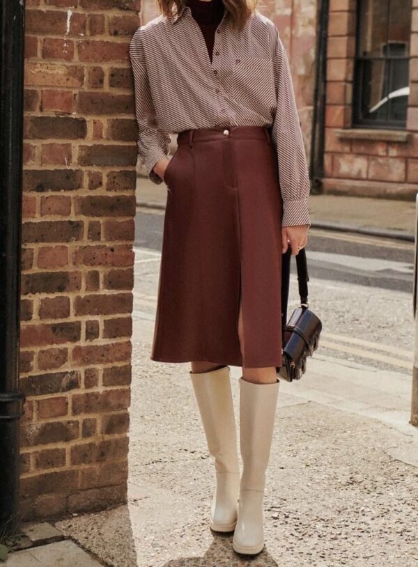 Chemise Terry Oblique (Bordeaux) de PETITE MENDIGOTE – Image 3
