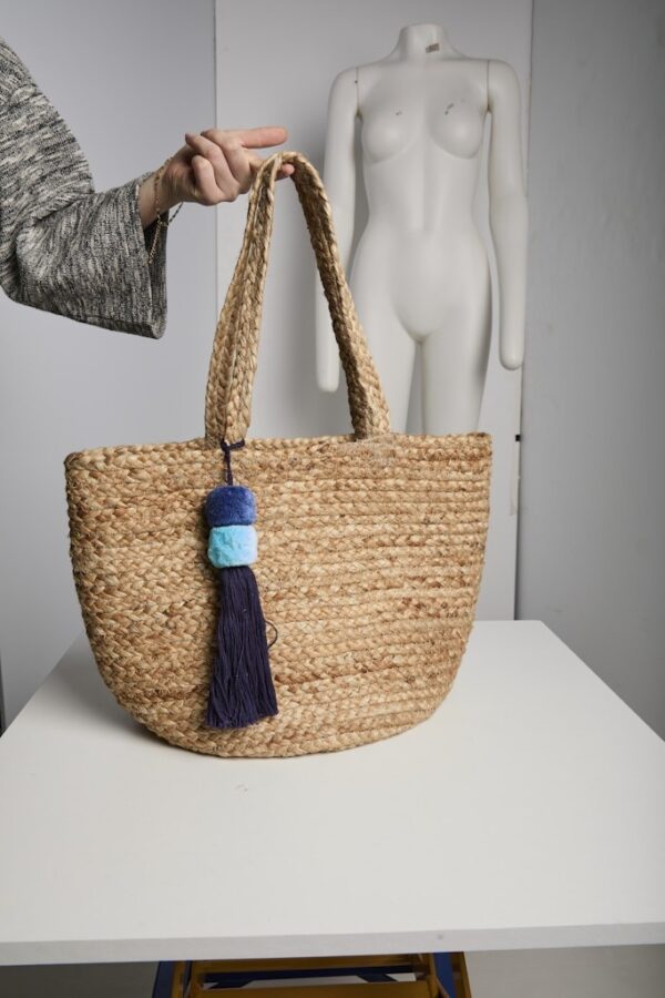 Sac shopper PCLUNAS (Blue tasse) de PIECES