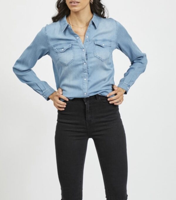 Chemise Vibista Medium Blue de VILA – Image 3