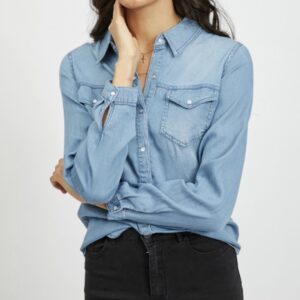Chemise Vibista Medium Blue de VILA