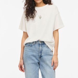 Tee-Shirt Vimonie (Snow white center flower) de Vila