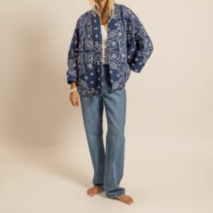 Veste Kimono-Chicago-Bandanas Bleu_Sessùn_de chez Dress code shop- 68000 COLMAR
